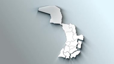Departmanlı Modern Paraguay Beyaz Haritası