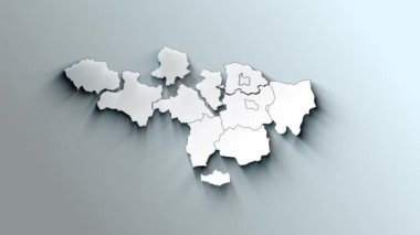 Eyaletli Modern Moğolistan Beyaz Haritası