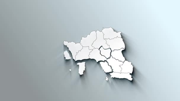 ルーマニアの現代的な白地図 — ストック動画