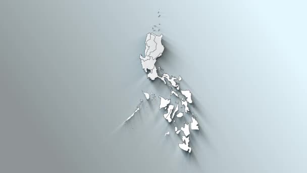 Modern Vit Karta Över Filippinerna Med Regioner — Stockvideo