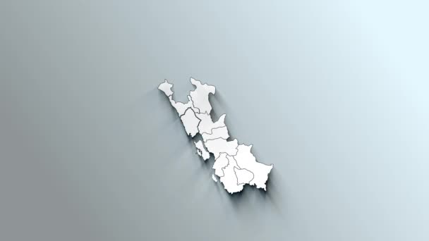 Mapa Blanco Moderno Perú Con Regiones — Vídeos de Stock