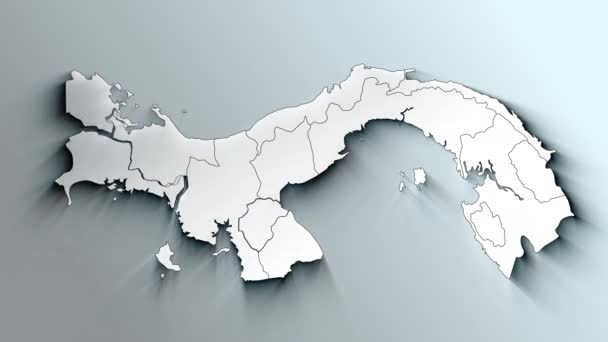 Modern Vit Karta Över Panama Med Provinser — Stockvideo