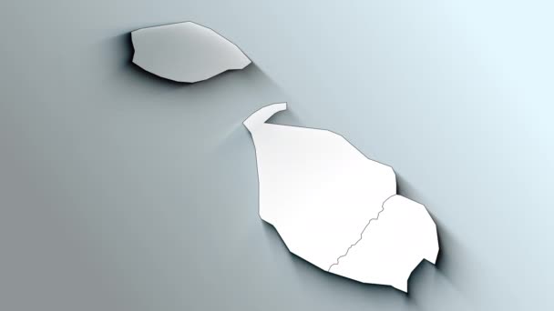 Σύγχρονος Λευκός Χάρτης Της Μάλτας Περιφέρειες — Αρχείο Βίντεο