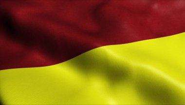 Tolima 'nın el sallayan Kolombiya bayrağının 3 boyutlu görüntüsü