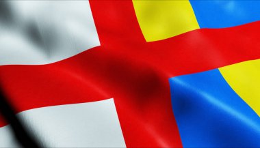 Miletin 'in sallanan Çek şehir bayrağının 3D görüntüsü