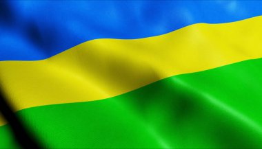 Opocno 'nun sallanan Çek şehir bayrağının 3D görüntüsü