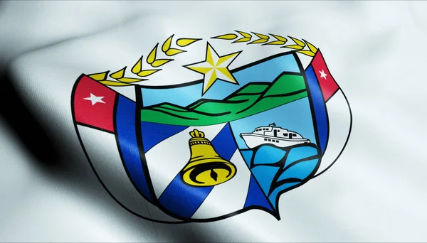 Illustratie Van Een Wuivende Cubaanse Vlag Van Granma — Stockfoto