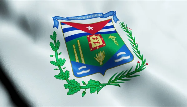 Cardenasの手を振ってキューバの都市の旗の3Dイラスト — ストック写真