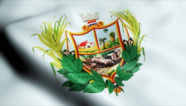 ヴィラ クララの波状キューバ州旗の3Dイラスト — ストック写真