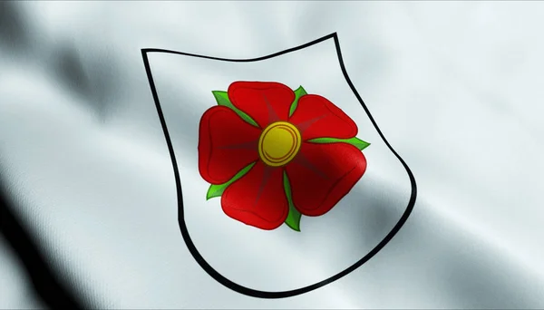 Ilustracja Machającej Czeskiej Flagi Miasta Jistebnice — Zdjęcie stockowe