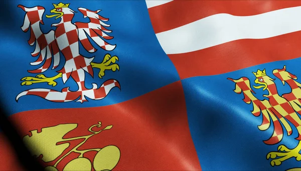 Ilustración Una Bandera Región Checa Ondeando Moravia Del Sur — Foto de Stock