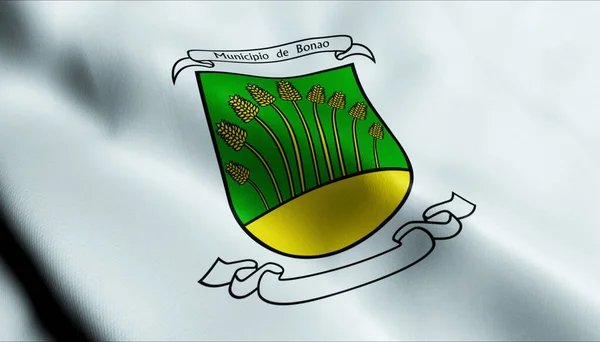 多米尼加共和国波诺市旗帜的3D说明 — 图库照片