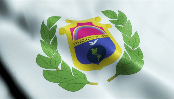 Illustratie Van Een Wapperende Guatemala Vlag Van Alta Verapaz — Stockfoto