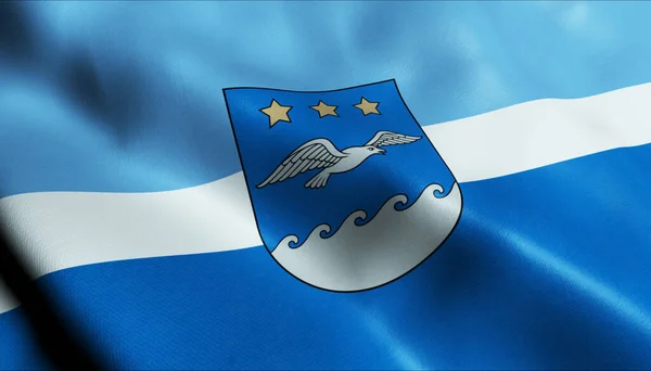 Illustration Waving Latvia City Flag Jurmala — Foto de Stock