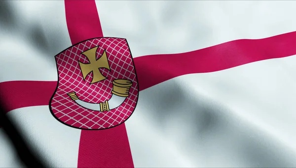 Illustration Waving Latvia City Flag Ventspils — Stock Fotó