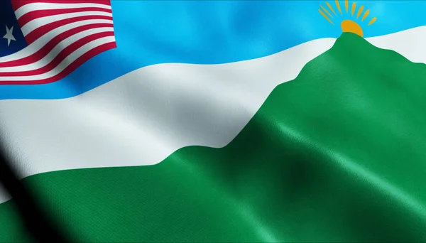 Illustration Waving Liberia County Flag Grand Gedeh — Stock Photo, Image