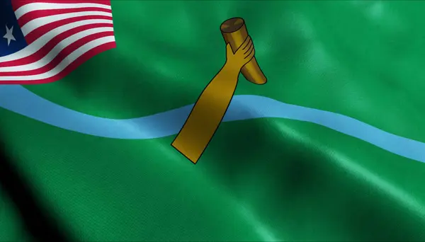 Ilustración Una Bandera Del Condado Liberia Ondeando Lofa —  Fotos de Stock