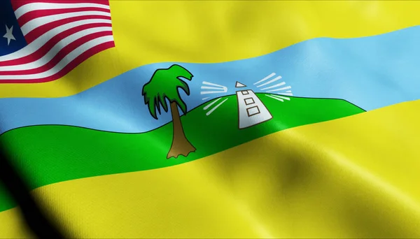 Ilustrace Vlající Liberijské Krajské Vlajky Marylandu — Stock fotografie