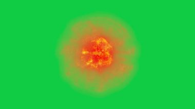 Yeşil Ekranda 3B Dönen Alev Küresi
