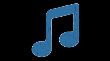El Çizimi Canlandırılmış Müzik Simgesi Yeşil Ekranda
