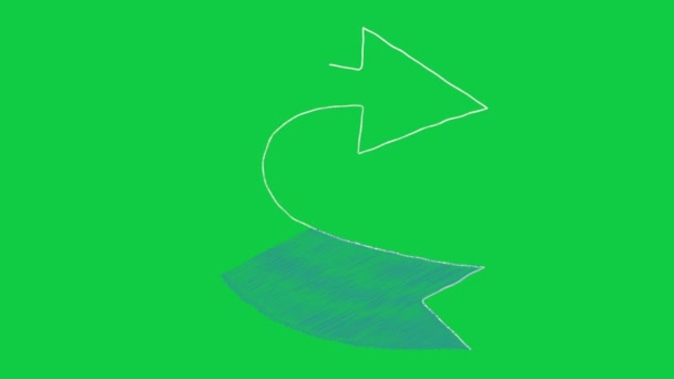 緑色の画面で手描きのスクリブル矢印パック — ストック動画