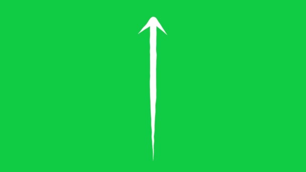 Conjunto Mão Desenhado Scribble Arrows Pack Tela Verde — Vídeo de Stock