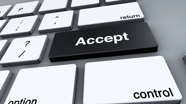 Accept という言葉でキーボードキー — ストック写真