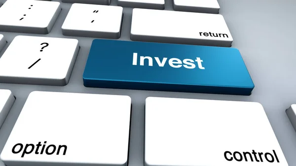 Invest という単語の付いたコンピュータキーボードキー — ストック写真