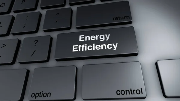 에너지 효율이라는 단어가 컴퓨터 키보드 — 스톡 사진