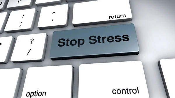 스트레스 이라는 단어가 컴퓨터 키보드 — 스톡 사진