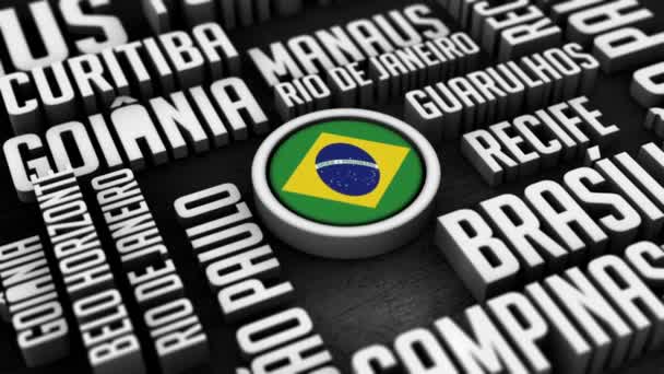 Brasil Ciudades Word Cloud Collage — Vídeo de stock