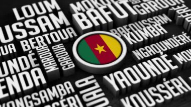 Kamerun Kelimesi Bulut Kolajı 3 Boyutlu