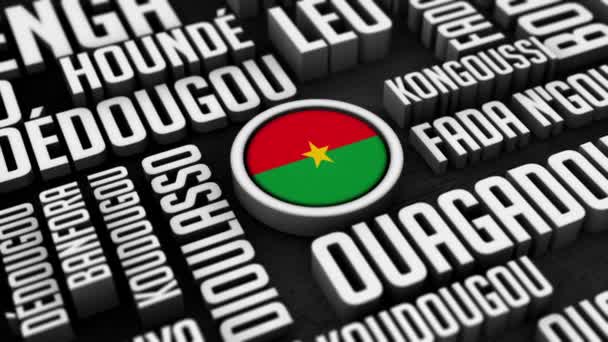Burkina Faso Kelime Bulut Kolajı Boyutlu — Stok video
