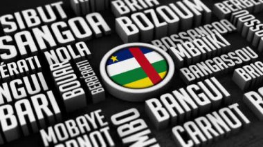 Orta Afrika Cumhuriyeti Kelime Bulut Kolajı 3 boyutlu