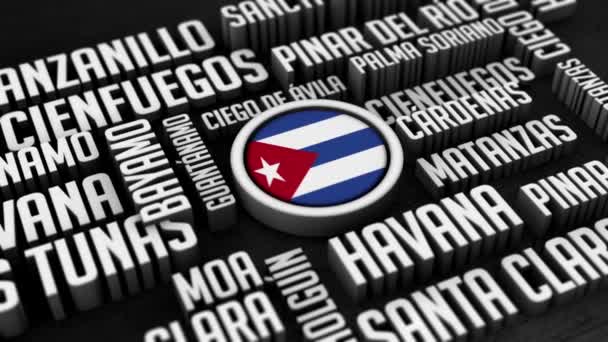 Küba Kelime Bulut Kolajı Boyutlu — Stok video