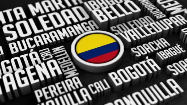 Colômbia Word Cloud Collage — Vídeo de Stock