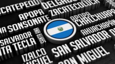 El Salvador Kelime Bulut Kolajı 3 boyutlu
