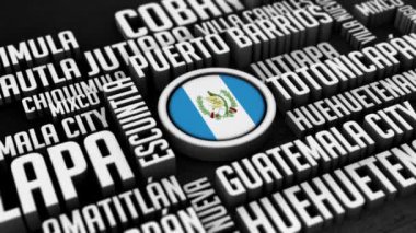 Guatemala Şehri Kelime Bulut Kolajı 3 boyutlu