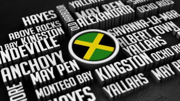 Jamaica Steden Word Cloud Collage — Stockvideo