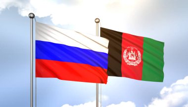 Rusya ve Afganistan 'da Güneş Işığıyla Mavi Gökyüzünde 3 Boyutlu Dalgalar