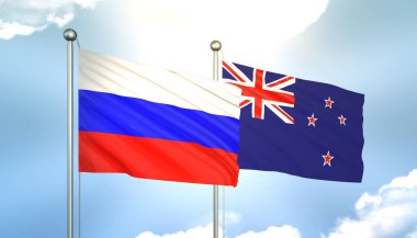 Rusya ve Yeni Zelanda 'da Güneş Işığıyla Mavi Gökyüzünde 3 Boyutlu Dalgalar