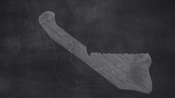 Human Mandible Anatomy Hand Drawn Chalkboard — Stock Video