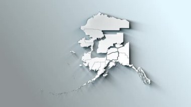 Alaska Eyaletleriyle Modern Dinamik Beyaz Haritası