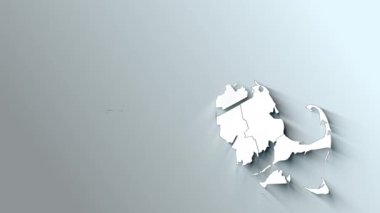 Eyaletlerle Massachusetts Modern Dinamik Beyaz Haritası