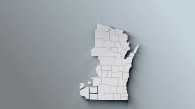 Eyaletlerle birlikte Wisconsin 'in Modern Dinamik Beyaz Haritası