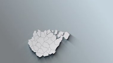 Batı Virginia 'nın Ülkeli Modern Dinamik Beyaz Haritası