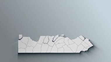 Pennsylvania Eyaletleriyle Modern Dinamik Beyaz Harita