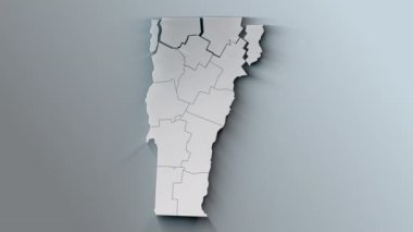 Bölgeli Modern Dinamik Beyaz Vermont Haritası