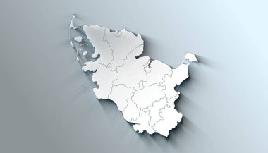 Schleswig Holstein Almanya Bölge Sınır İdaresi Modern Haritası