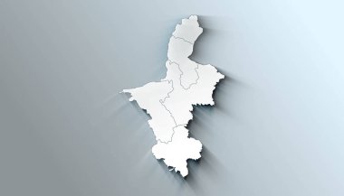 Çin 'in Ningxia eyaletinin modern haritası.